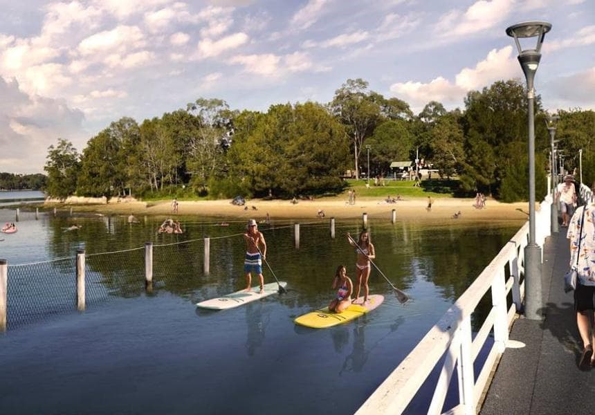 Paddleboarders on the water near Concord