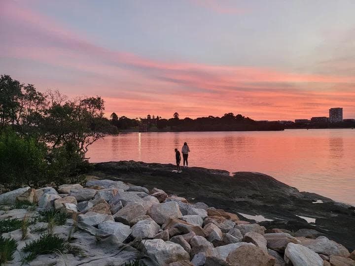 Sunset over the water in Concord West